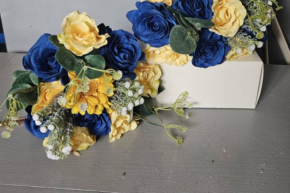 Royal blue and yellow