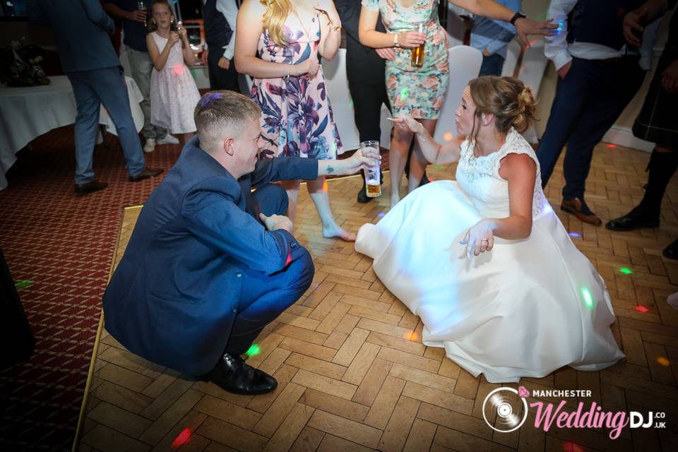 Getting down with the bride