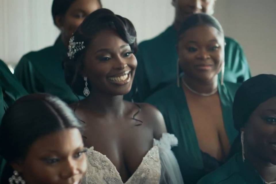 Bride and bridesmaids