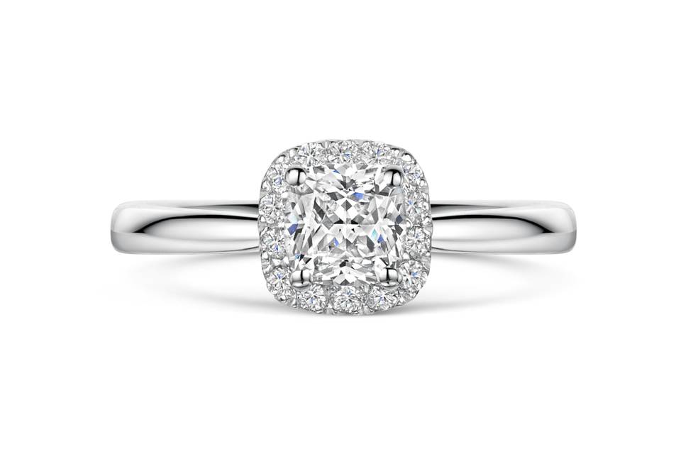 Diamond halo ring