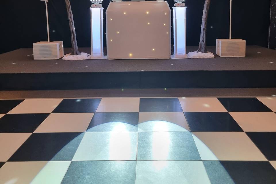 Black and white dance floor