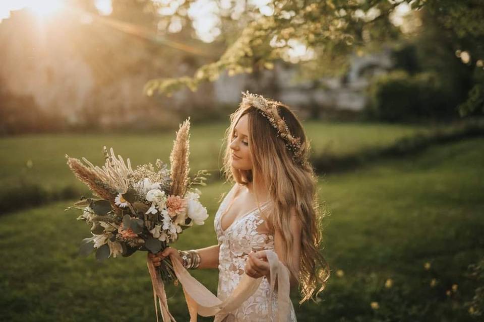 Dried floral arangements