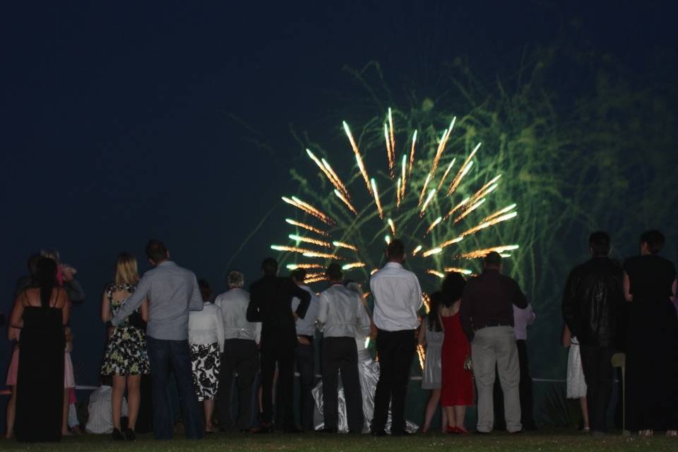 Cliff top view of Saltcote FireWorks