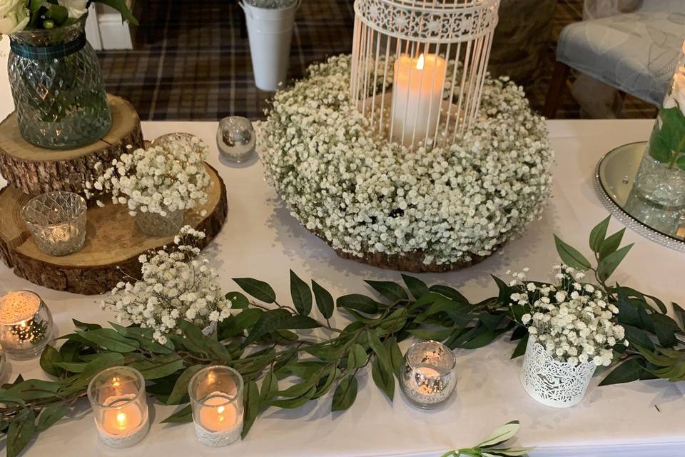 Gypsophila ring & bird cage