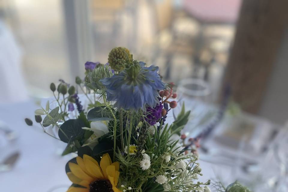 Spring rustic centrepiece