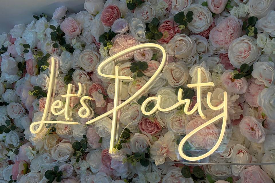 Let's Party & Lucy Flower Wall