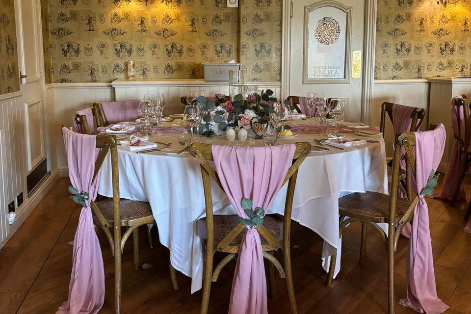 Dusky Pink Reception Dressing