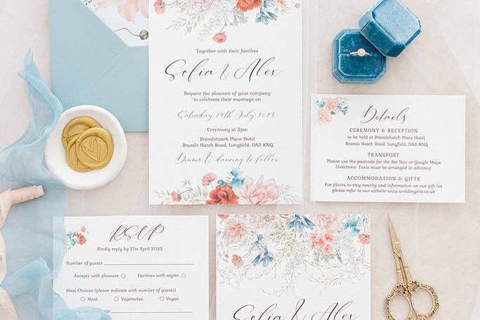 Rosa invitation suite