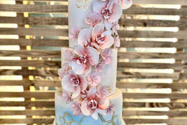 Orchids and apple blossoms