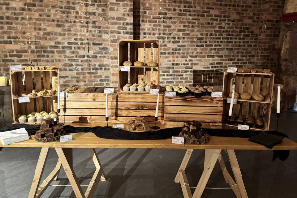 Rustic dessert table