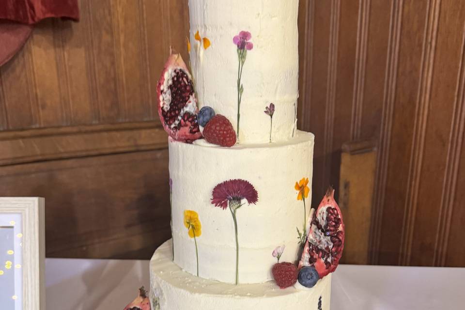 Vegan pressed flower and frui