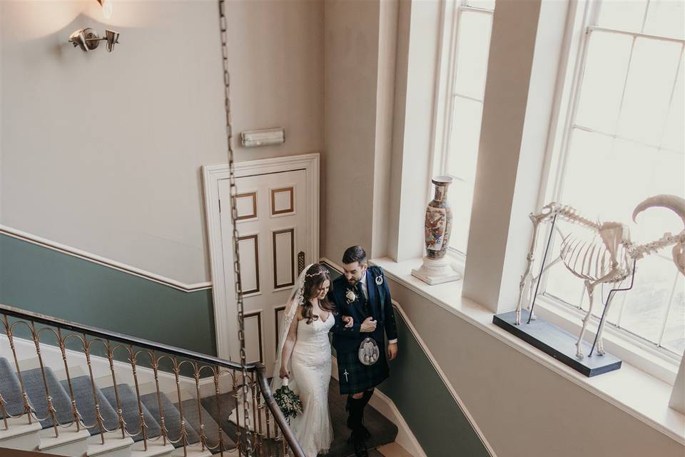 Walk down the stairs