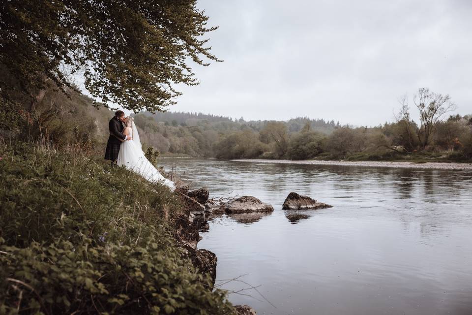 Couple by lake