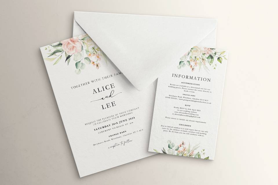 Flat invites with an insert