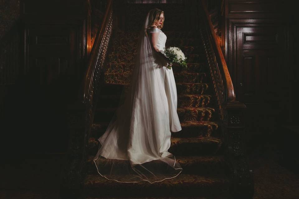 Bride on staircase Norwood