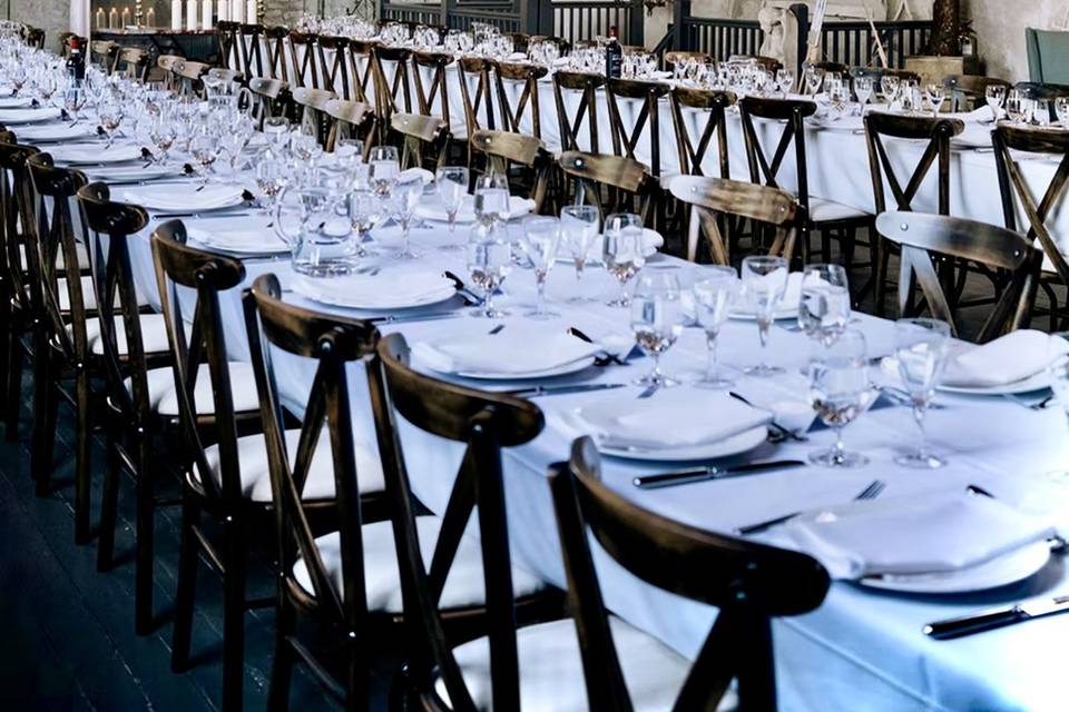 Wedding breakfast set up