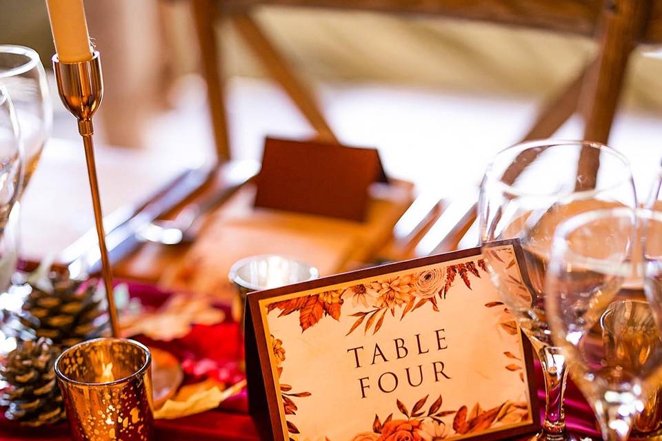 Autumn Wedding Table Setting