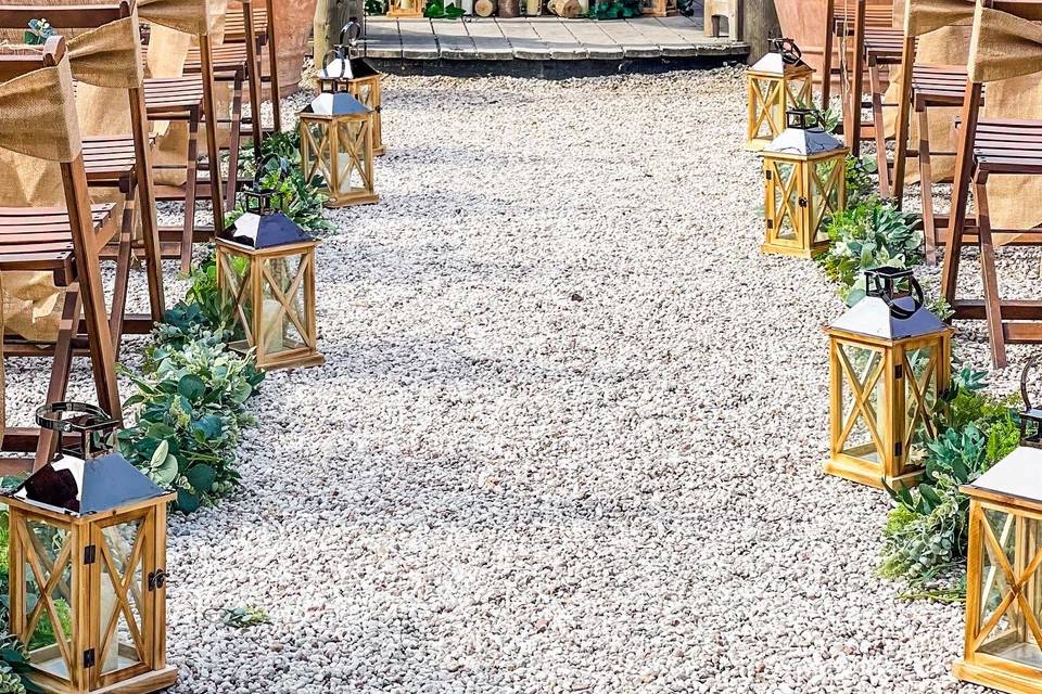 Rustic Wedding Aisle Lanterns