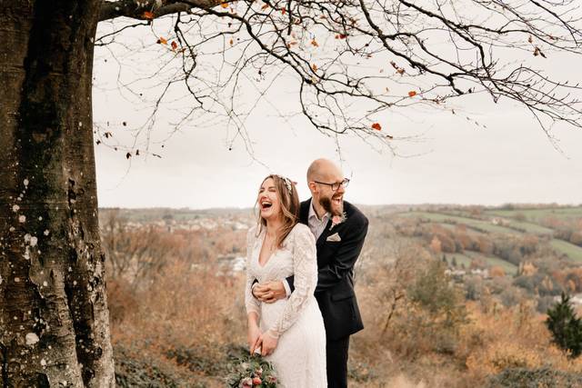 Couple relaxed wedding