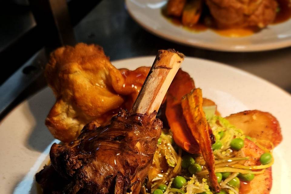 Roasted lamb shank