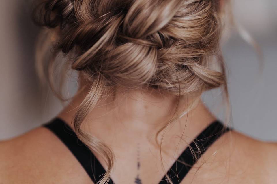 Tousled boho bun
