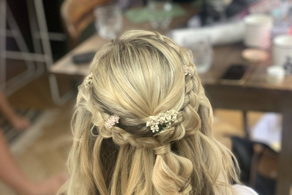 Boho half up