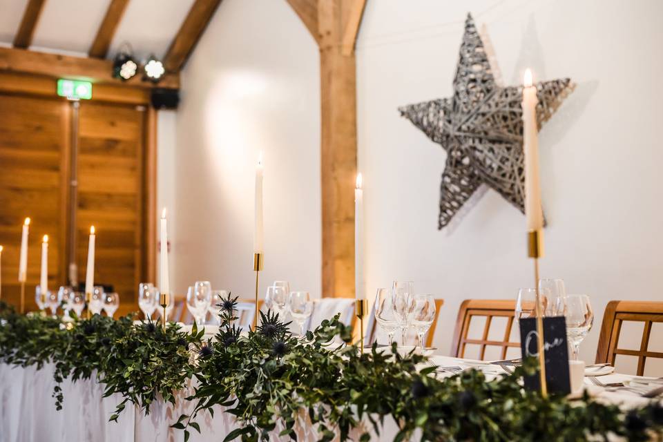 Winter Top Table at Dodford