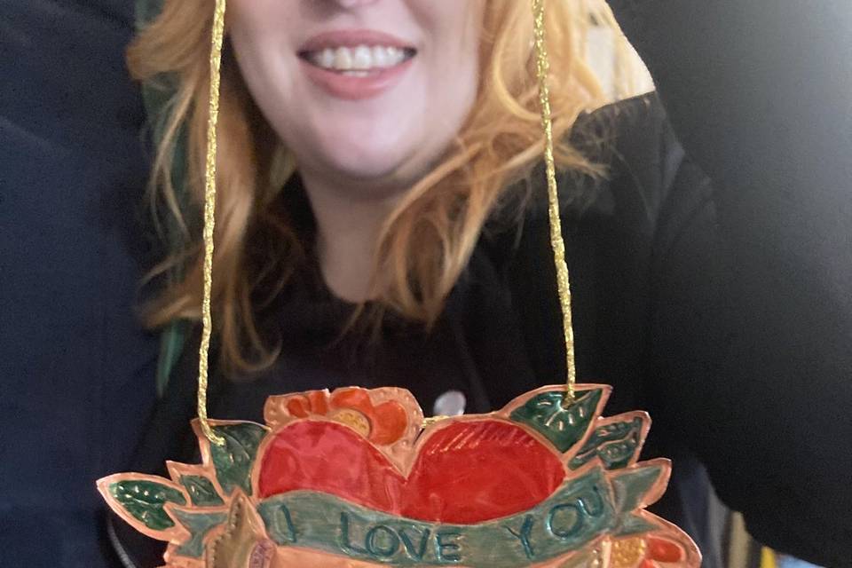 Mexican tin craft hen workshop