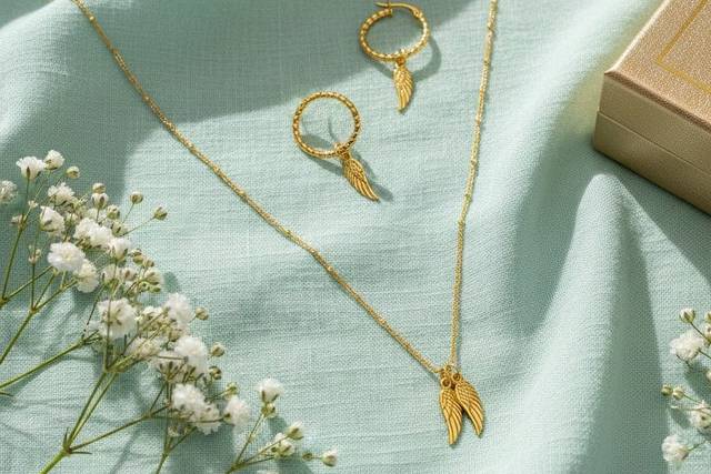 Gold Vermeil Angel Wing Set