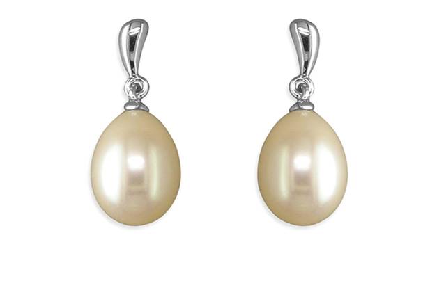Silver Pearl Stud Earrings