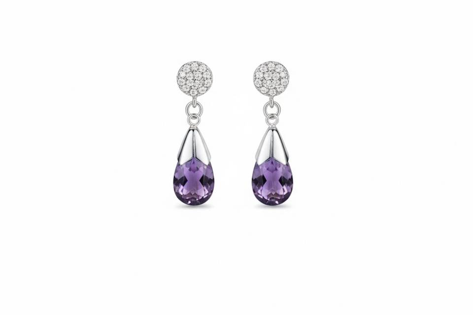 Silver Amethyst Earrings