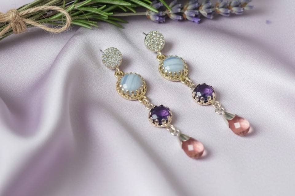 Gemstone Dangle Earrings