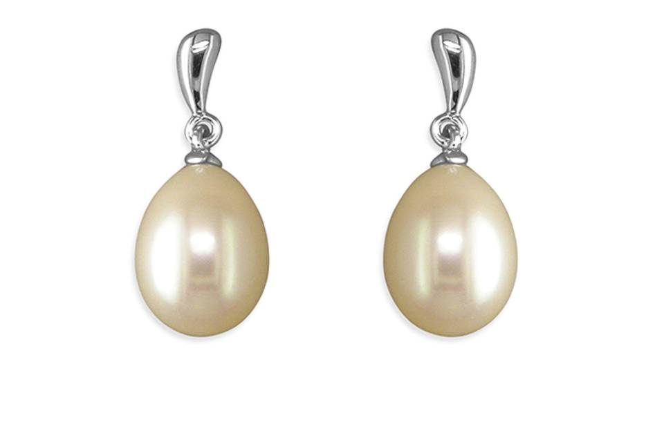Silver Pearl Stud Earrings
