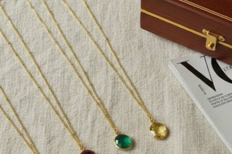 Gold Vermeil gemstone necklace