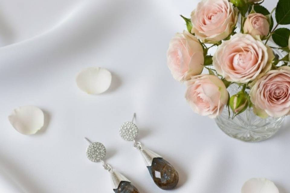 Silver Labradorite Earrings