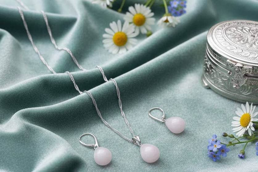 Pink Opal Jewellery Set