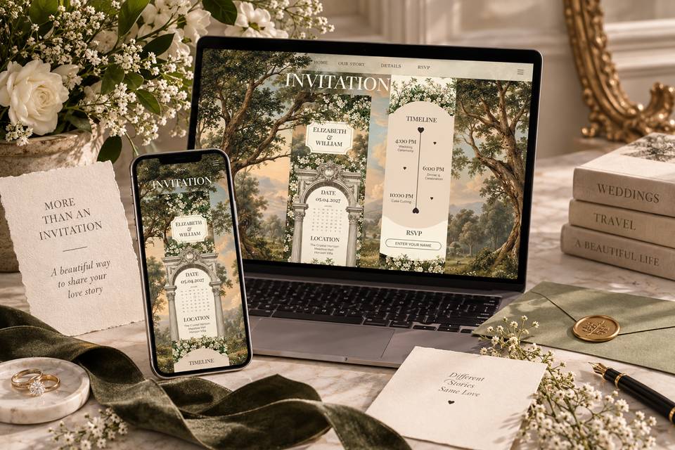 Romantic Digital Wedding Invit