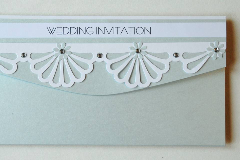 Mint green pocket invite