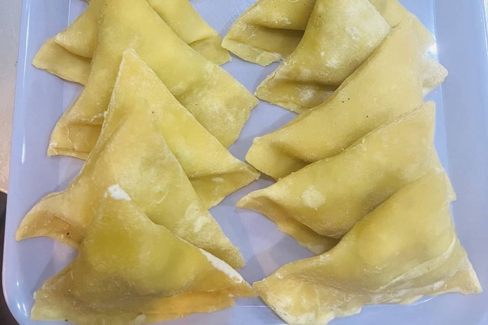 Home made samosa pastry .