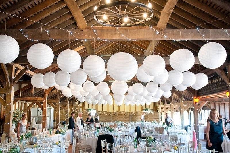 Paper Lanterns in the Crown Barn