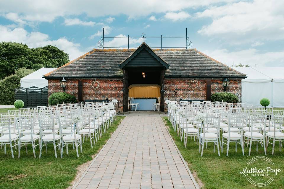 Outdoor ceremony setup