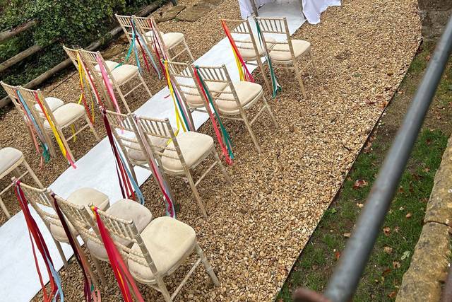 Set up for outside ceremony