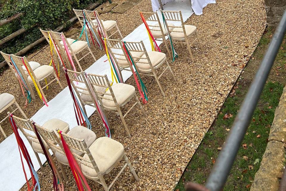Set up for outside ceremony