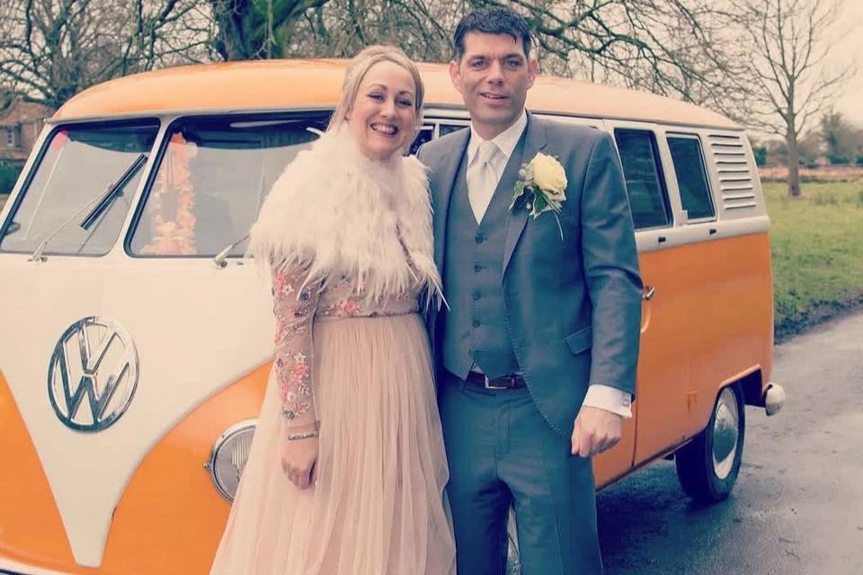 VW camper wedding car