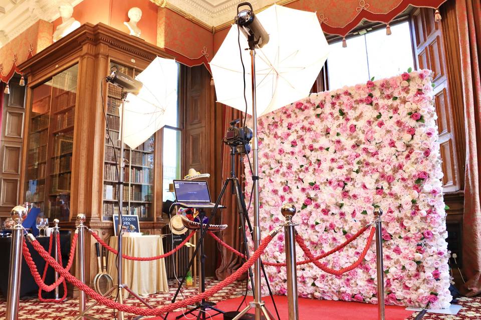 Flower Wall Red Carpet setup