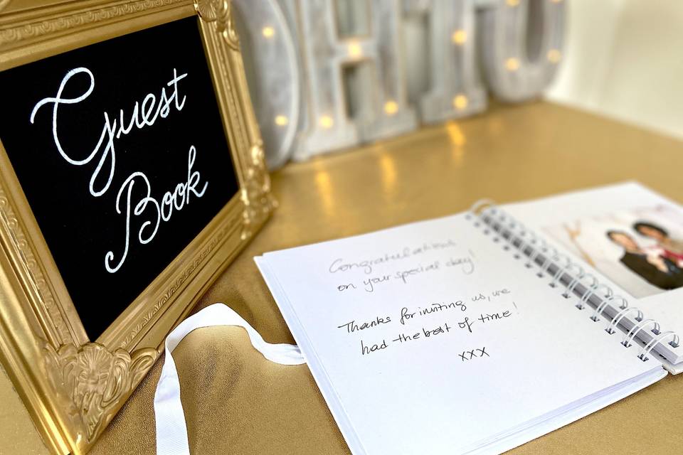 Guest book setup