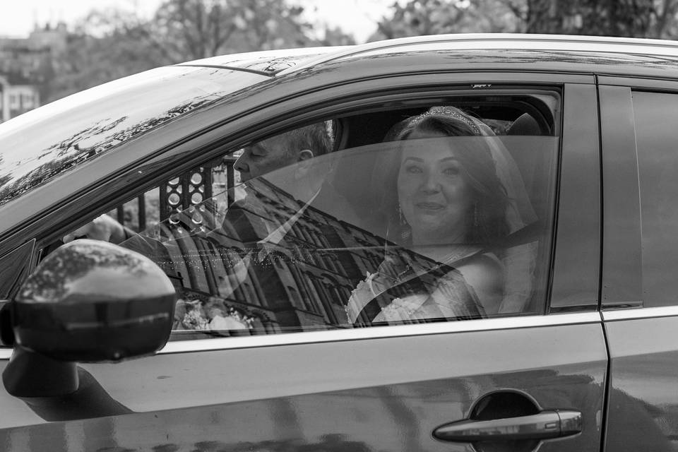 Norwich Castle bride arrival