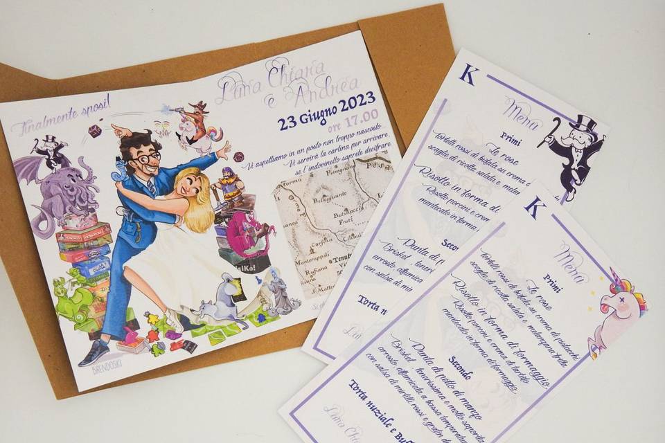 Wedding invitation and Menu