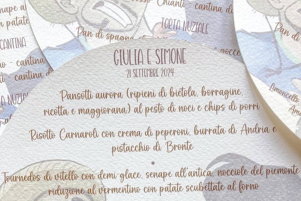 Giulia and Simone's menu