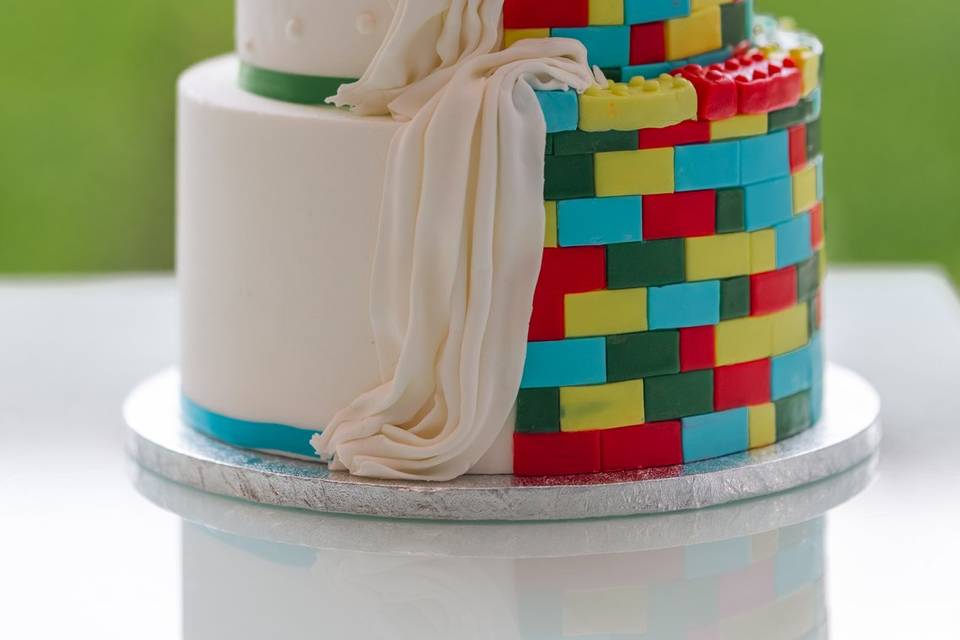 Fondant lego cake